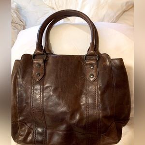 Frye Melissa Dark Brown Leather Tote Handbag